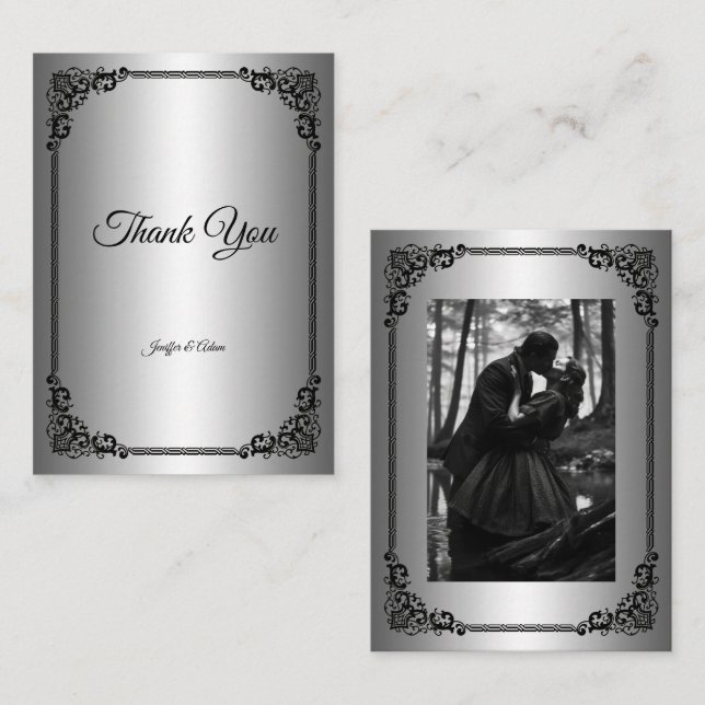 Cartão De Notas Casamento Dark Gothic Halloween (Frente/Verso)