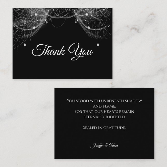 Cartão De Notas Casamento Dark Gothic Halloween (Frente/Verso)