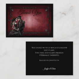 Cartão De Notas Casamento Dark Red Gothic AlternativeHalloween