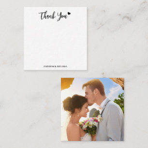Cartão De Notas Casamento de Foto do Casal Elegante Minimalista Ob
