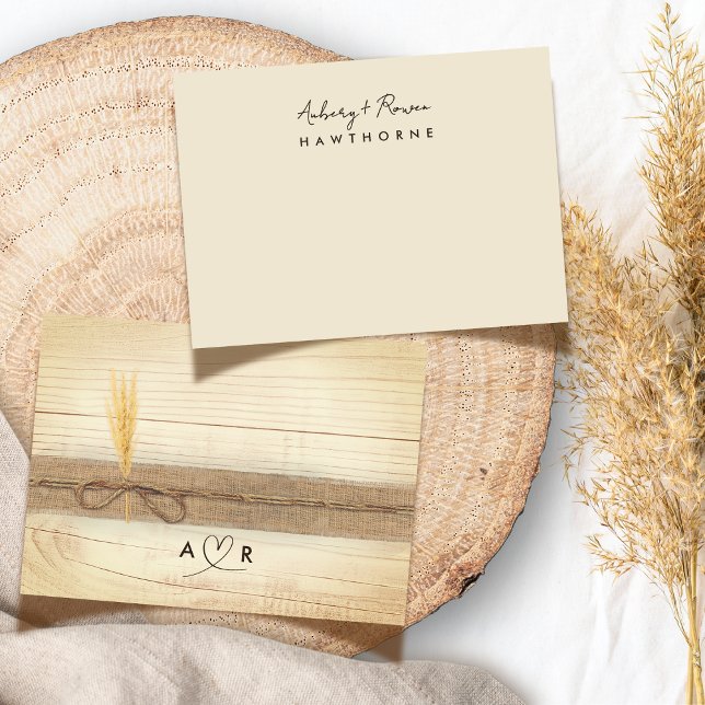 Cartão De Notas Casamento de Grama Russo de Casal Moderno Simples (Criador carregado)