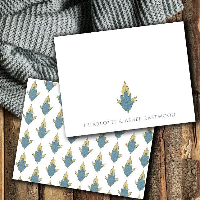 Cartão De Notas Casamento de Ornament Floral Elegante (Criador carregado)