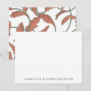 Cartão De Notas Casamento de recém-casados com o Casal Floral Eleg