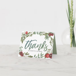 Cartão De Notas Casamento de romã Moderno Burgundy