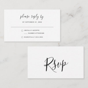 Cartão De Notas Casamento de RSVP da Boêmia Minimalista Simples de