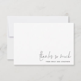 Cartão De Notas Casamento de Script Simples de Nome Minimalista Ob