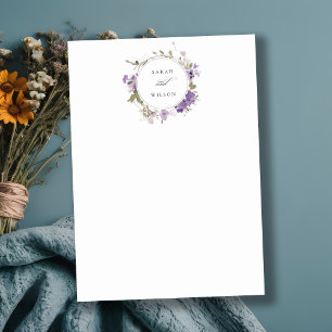 Cartão De Notas Casamento de Terra Floral do Elegante Rustic Meado