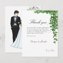 Cartão De Notas Casamento de Verão com Verde de Eucalipto Boho