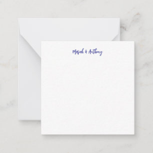 Cartão De Notas Casamento Elegante Criativo Clássico Azul Branco
