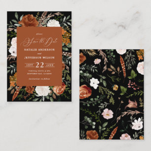 Cartão De Notas casamento elegante e rústico do orçamento salvar a