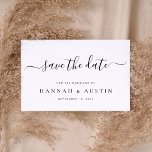 Cartão De Notas Casamento Elegante Minimalista De Orçamento Salvar<br><div class="desc">Casamento Elegante Negro e Branco Minimalista Salve a Data. Personalize a tipografia de scripts com seus detalhes.</div>