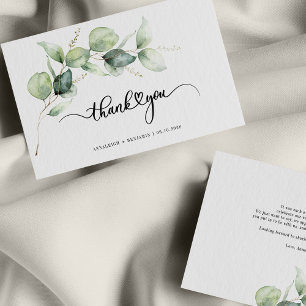 Cartão De Notas Casamento Eucalyptus Greenery, com Letra Mão Orçam