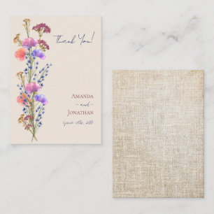 Cartão De Notas Casamento Floral Rustic Beige Acrylic Obrigado