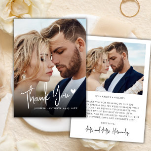 Cartão De Notas Casamento Fotográfico do Coração 2 Moderno - Scrip