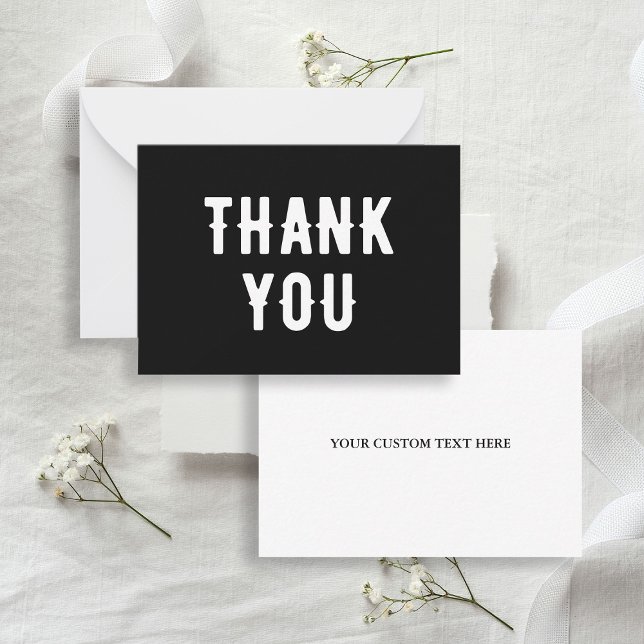 Cartão De Notas Casamento Gótico Preto e Branco Obrigado (Gothic Wedding Black & White Thank You Note Card
)