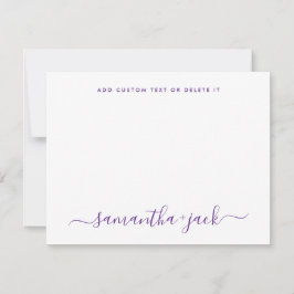 Cartão De Notas Casamento Moderno Estilo Script Elegante Minimalis