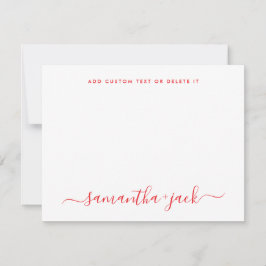 Cartão De Notas Casamento Moderno Script Elegante Minimalista