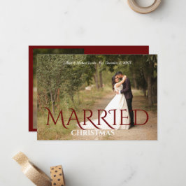 Cartão De Notas Casamento Natalino Foto de Noiva Elegante