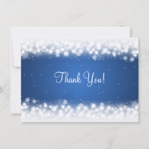 Cartão De Notas Casamento Obrigado Nota Magic Sparkle Blue