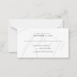 Cartão De Notas Casamento RSVP - Script Russo Elegante DO ORÇAMENT