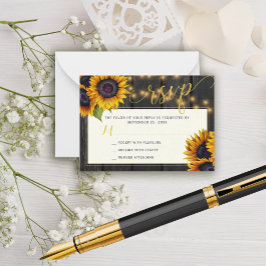 Cartão De Notas Casamento russo de girassol elegante gabinete RSVP