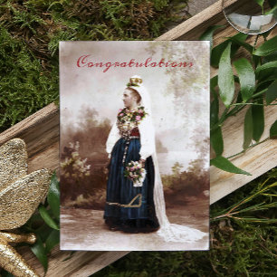 Cartão De Notas Casamento Tradicional Sueco Antigo da Dalecárlia