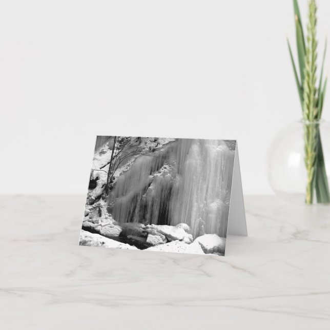 Cartão De Notas Cascata branca e negra congelada (Frente)