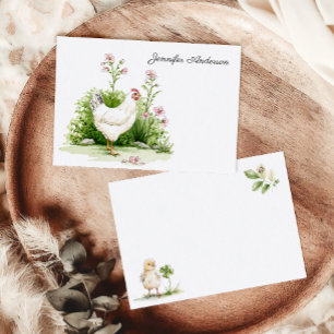 Cartão De Notas Castelo Cottagecore Floral Frango Personalizado