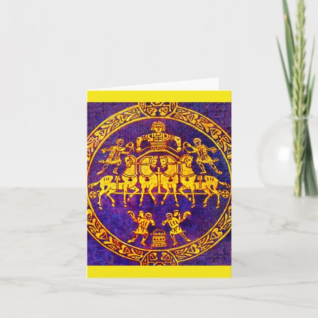 Cartão De Notas Cavaleiro medieval do século 12 e soldados (Frente)