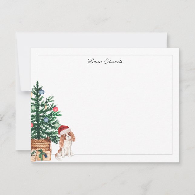 Cartão De Notas Cavalier King Charles Spaniel árvore de Natal (Frente)