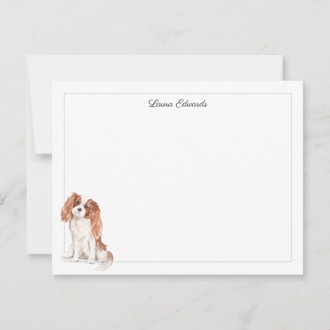 Cartão De Notas Cavalier King Charles Spaniel Border Personalizado (Frente)