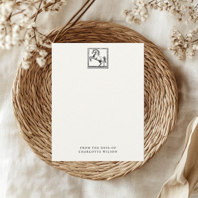 Cartão De Notas Cavalo Equestre da Mesa do Nome Personalizado (Criador carregado)