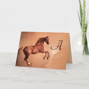 CARTÃO DE NOTAS CAVALO VERMELHO MONOGRAMA