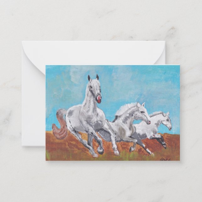 Cartão De Notas Cavalos Selvagens (Frente)