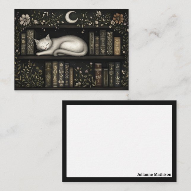 Cartão De Notas Celestial Cat Bookish Note Cards (Frente/Verso)