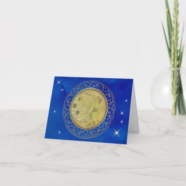 Cartão De Notas Celestial Moon Blank Note Cards (Frente)