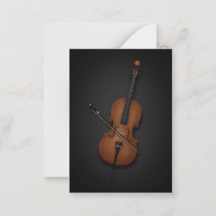 Cartão De Notas Cello simples e elegante com música clássica de Ar