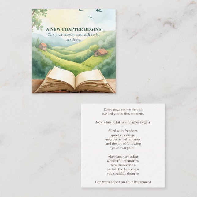 Cartão De Notas Cena de paisagem de novo capítulo de livro aberto  (Frente/Verso)