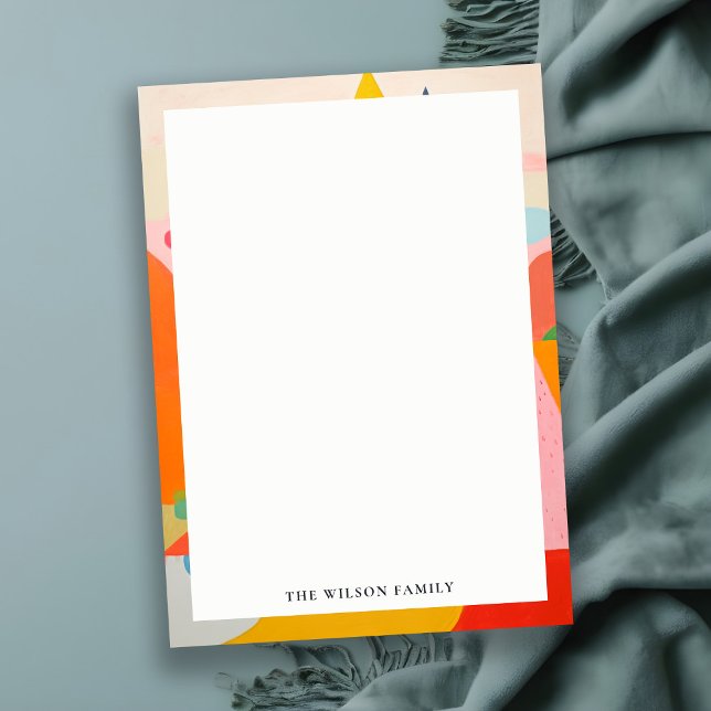 Cartão De Notas Cenário de Natal Abstrato Retro Colorido e Ousado (Criador carregado)