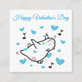 Cartão De Notas Cérebro tímido em Dia de os namorados de céu feliz