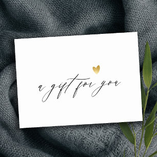 Cartão De Notas Certificado de Presente Dourado de Script Simples