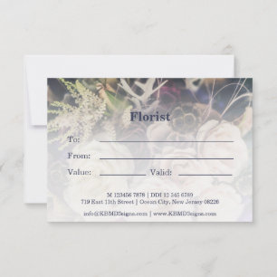 Cartão De Notas Certificado de Presente Florista de Foto Púrpura F