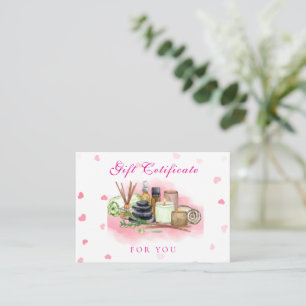 Cartão De Notas Certificado de presente personalizado cor-de-rosa