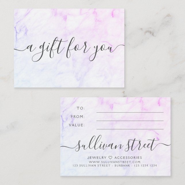 Cartão De Notas Certificado Mínimo de Presente para Pequenas Empre (Frente/Verso)