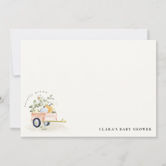 Cartão De Notas Cesta de Abóbora Localmente Cultivada Aquarela Chá