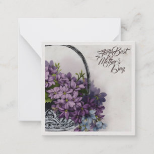 Cartão De Notas Cesta de Flores Vintage – Desaboom do Dia das Mães