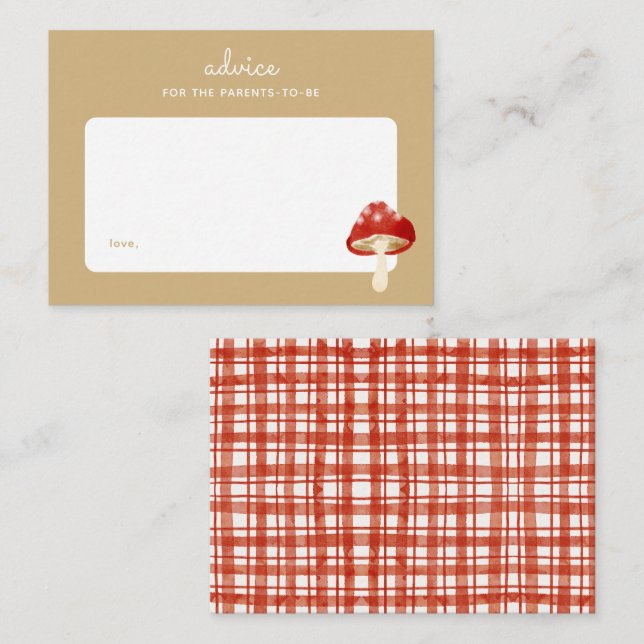 Cartão De Notas Chá de Bebê Cogumelo Vermelho Dicas de Paternidade (Frente/Verso)