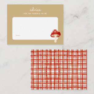 Cartão De Notas Chá de Bebê Cogumelo Vermelho Dicas de Paternidade