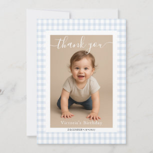 Cartão De Notas Chá de Bebê do Ursinho Little Heart Blue Gingham