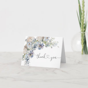 Cartão De Notas Chá de Bebê Floral em Aquarela Elegante Obrigado